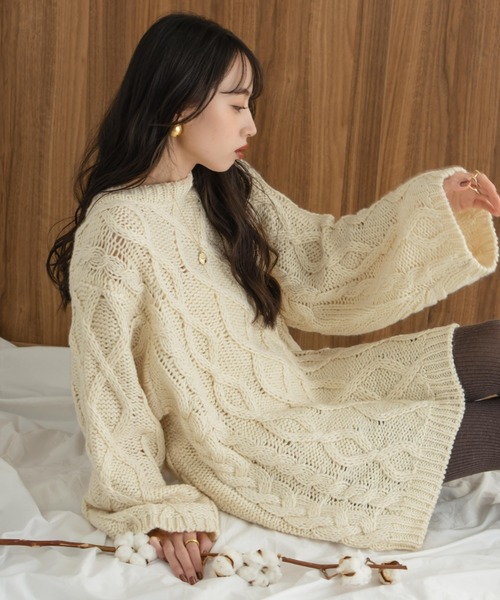 hinari（ヒナリ） ワンピース ケーブル編みニットワンピ : ZOZOTOWN