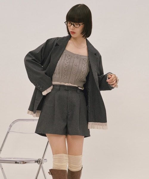 loin nuit ジャケット テーラードジャケット frill layered design