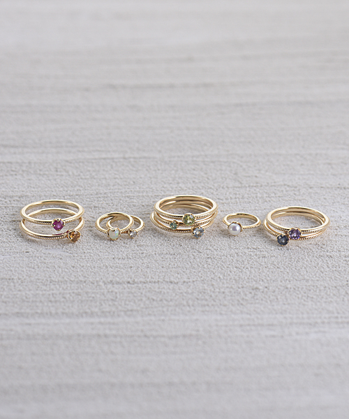 agete（アガット） 指輪 リング K10ベビーリング（エメラルド