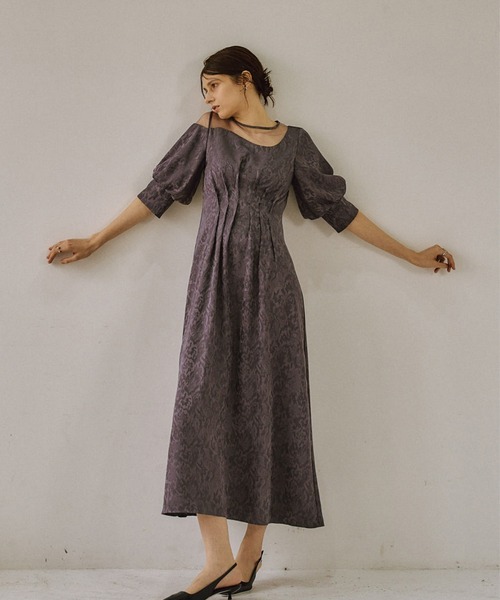 LE'RURE ドレス Meandering waist tuck flare dress : ZOZOTOWN Yahoo