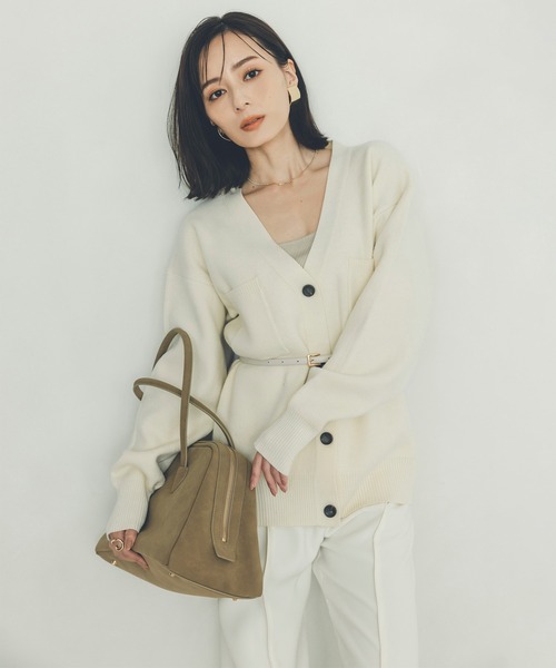 anuans（アニュアンス） カーディガン Vネックフォルムカーディガン