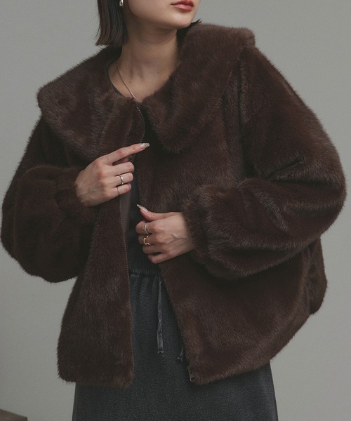 ad thie（アドティエ） コート アウター ラビットファー調 ショート