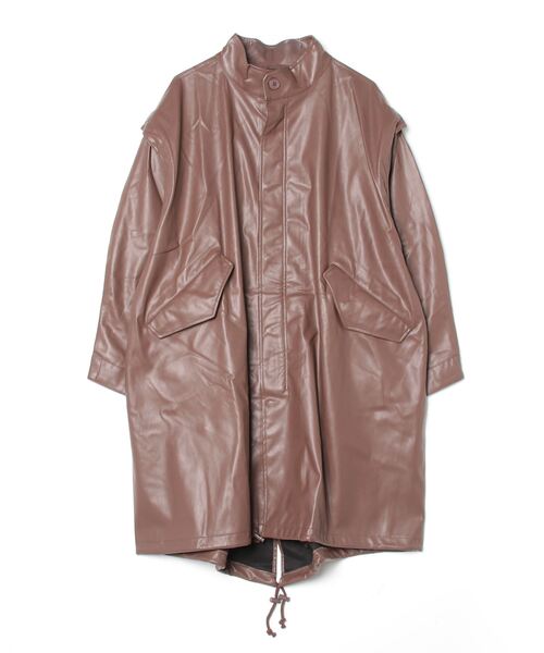モッズコート コート 2WAYフェイクレザーモッズコート レディース