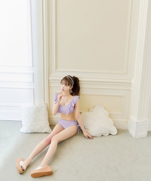 sugar nine 水着 ハイウエストフリルショルダービキニ 2点セット