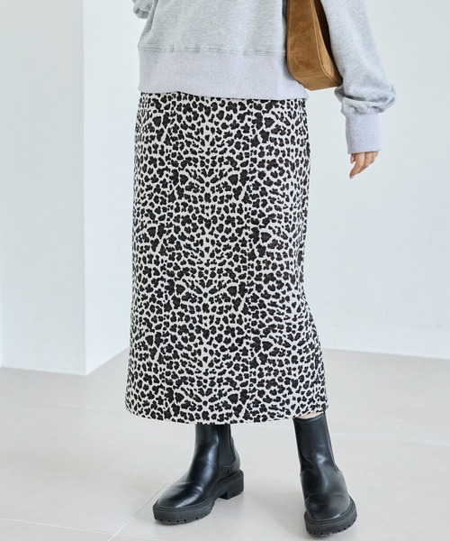 LAVEANGE（ラビアンジェ） スカート レオパードジャガードスカート
