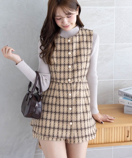 clear チュニック ツイードチュニック＆ショートパンツセット「大人