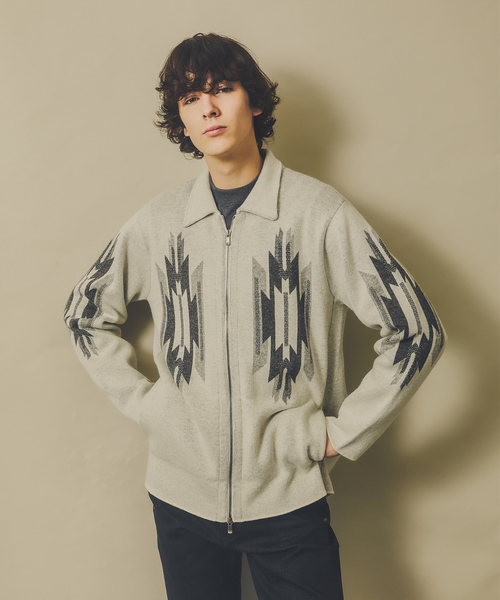 DESIGNWORKS（デザインワークス） カーディガン 「チマヨ柄」ジップ