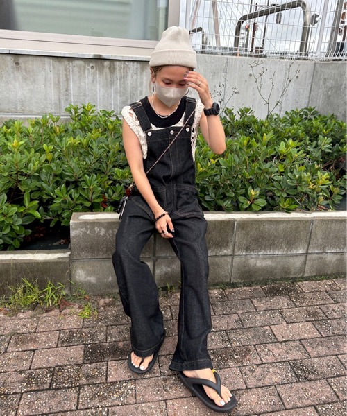 サロペット オーバーオール 「XSサイズあり」フロントジップデニム