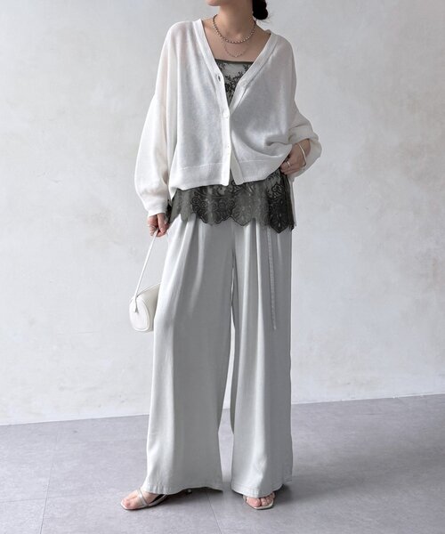 DouDou（ドゥドゥ） ブラウス シャツ 「新色追加」スカラレースキャミ