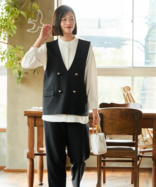 Neina セットアップ 「入学式・卒業式・フォーマル」ナチュラルジレ