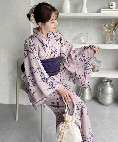 TREOVER 浴衣 「2WAY 浴衣 3点セット」一人でも楽々着れる♪ 大人