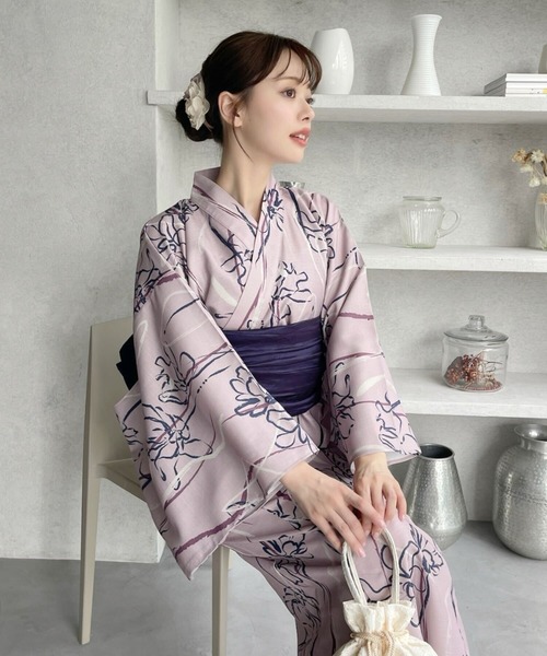 TREOVER 浴衣 「2WAY 浴衣 3点セット」一人でも楽々着れる♪ 大人