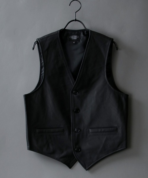 SITRY（シトリー） ベスト ジレ Real leather Cowhide tailored vest