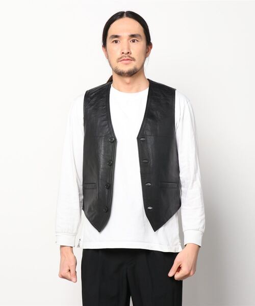 SITRY（シトリー） ベスト ジレ Real leather Cowhide tailored vest