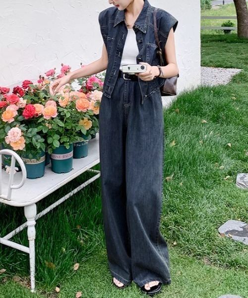 Aelina セットアップ デニムセットアップ レディース : ZOZOTOWN Yahoo