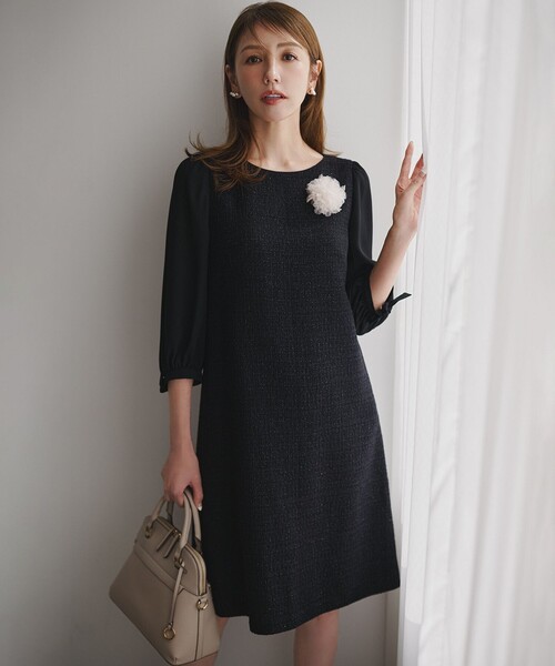 組曲（KUMIKYOKU） ワンピース ラメループモールツイード ワンピース