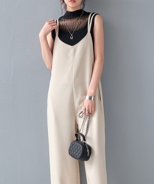 サロペット オーバーオール ダブルストラップキャミサロペット