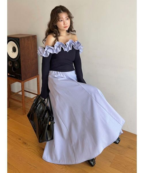 LILY BROWN（リリーブラウン） ワンピース フリルカラーニットコンビ