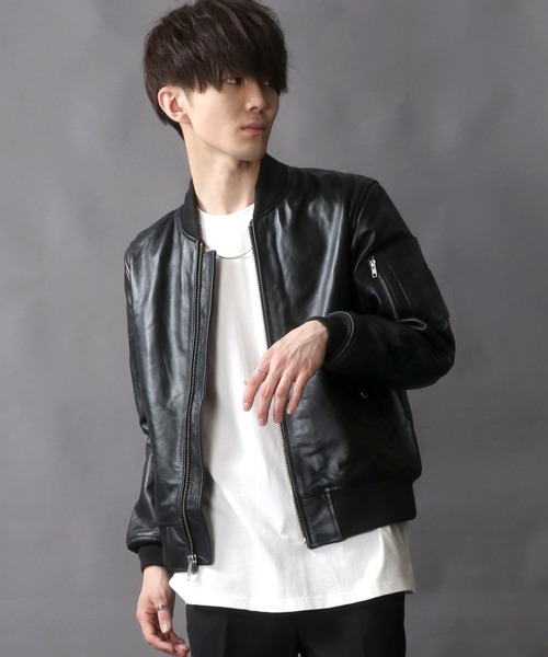 SITRY（シトリー） ma1 ma-1 Real Leather Cowhide MA-1 Jacket/リアル