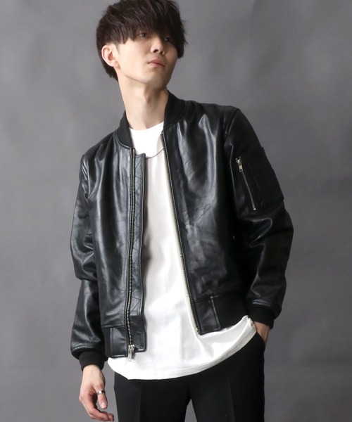 SITRY（シトリー） ma1 ma-1 Real Leather Cowhide MA-1 Jacket/リアル