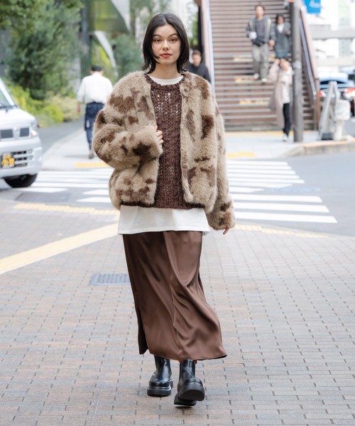 niko and…（ニコアンド） ブルゾン アウター フサフサアソートファー