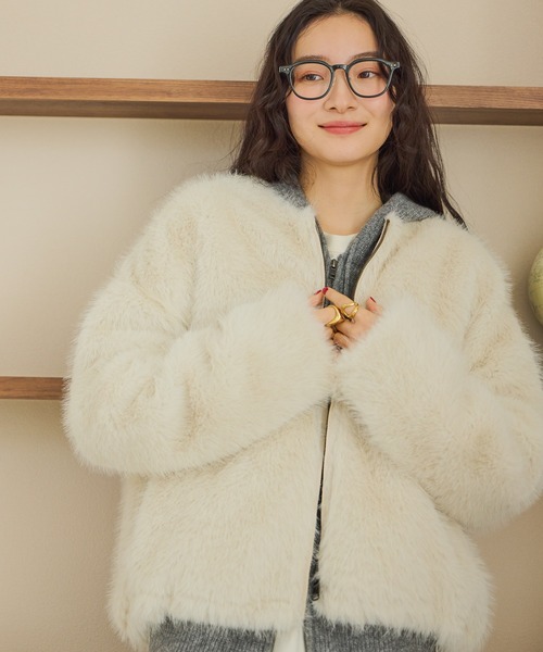 niko and…（ニコアンド） ブルゾン アウター フサフサアソートファー