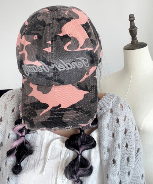 Revo. キャップ 帽子 Y2K グランジ カモフラージュ 迷彩 ダメージ加工