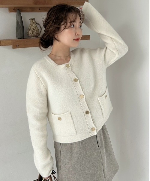 FRAY I.D（フレイ・アイディー） カーディガン フォックスウールニット