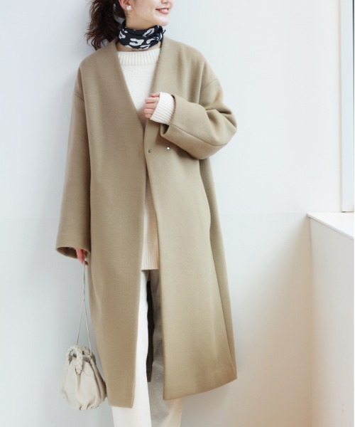 IENA（イエナ） ノーカラーコート 36 グレー レディース : ZOZOTOWN