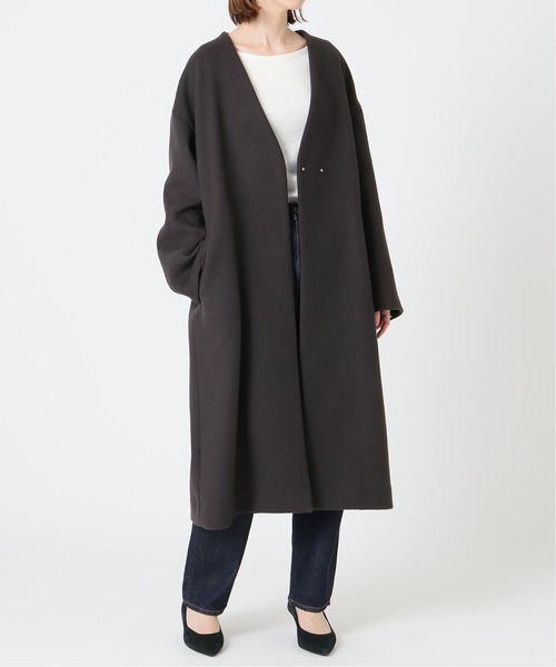 IENA（イエナ） ノーカラーコート 36 グレー レディース : ZOZOTOWN