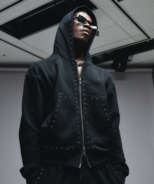 ANDER HUNK パーカー Studs Design Zip-up Parker / スタッズデザイン