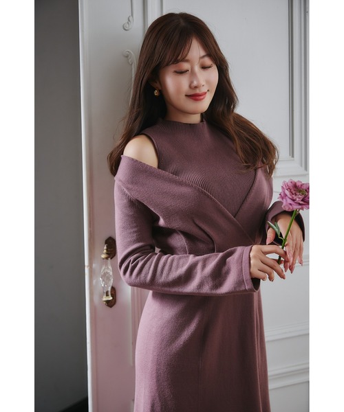 Her lip to ワンピース Cache-Coeur Layered Knit Dress : ZOZOTOWN