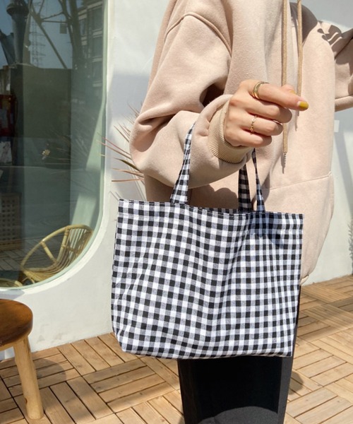 Mignonjour トートバッグ FReePLACe/ギンガムチェックミニトートバッグ