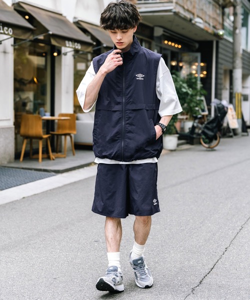 umbro（アンブロ） パンツ 別注コラボ ワンポイントロゴ刺繍ナイロン