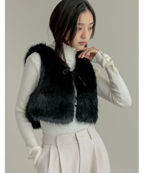 Re:EDIT（リエディ） ダウンベスト ベスト 前後2WAYフェイクファー