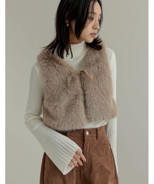 Re:EDIT（リエディ） ダウンベスト ベスト 前後2WAYフェイクファー