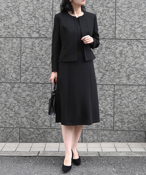 ＆HALF セットアップ ブラックフォーマル2点スーツセット（ワンピース