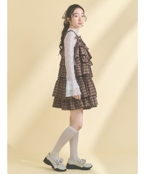 merry jenny（メリージェニー） ワンピース チェックホイップクリーム