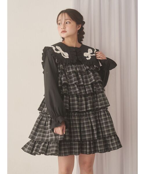 merry jenny（メリージェニー） ワンピース チェックホイップクリーム