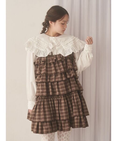merry jenny（メリージェニー） ワンピース チェックホイップクリーム
