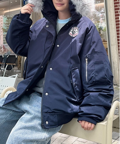 NEW GENTLEMAN ダウンジャケット ダウン フーサヴィーク フードファー