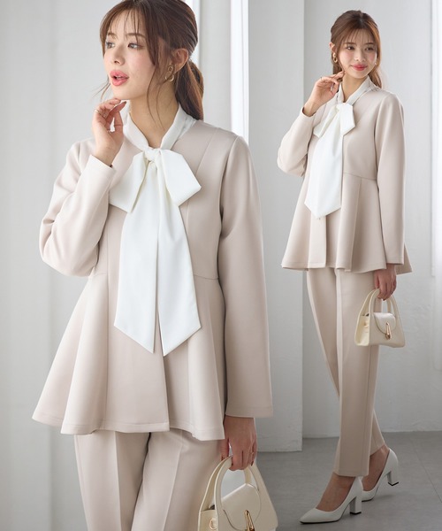 GeeRA（ジーラ） セットアップ 「2点セット」ペプラムジャケット