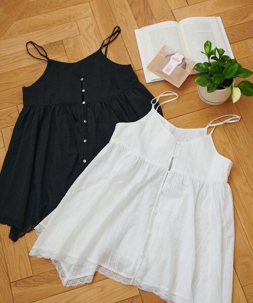 Discoat（ディスコート） チュニック WEB限定アシメヘムレースキャミ