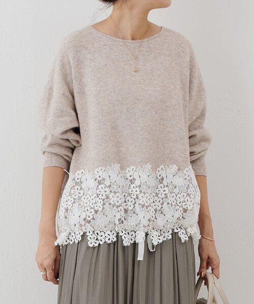 BEARDSLEY（ビアズリー） ニット セーター 裾レースニット レディース
