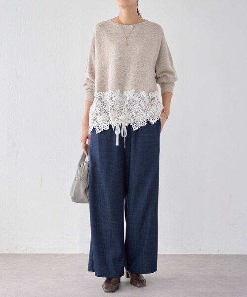 BEARDSLEY（ビアズリー） ニット セーター 裾レースニット レディース