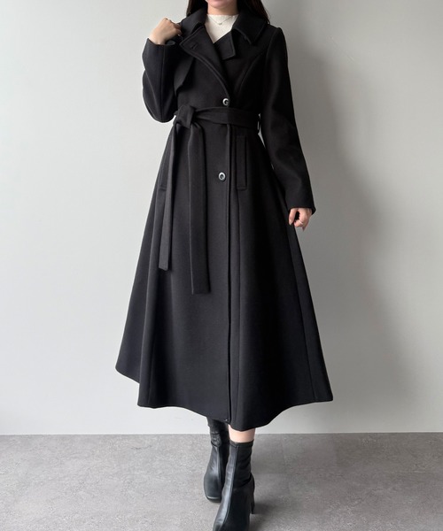 mipiarl ステンカラーコート コート ステンカラーロングレディコート