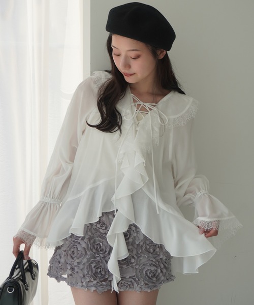 EIMY ISTOIRE（エイミーイストワール） ブラウス シャツ ボイル