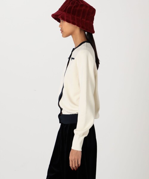 CABaN（キャバン） カーディガン コットンカシミヤ バイカラークルー