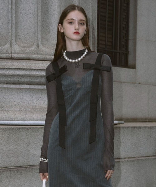 EIMY ISTOIRE ロゴ入りニットセーター 水色 サックスブルー - EIMY