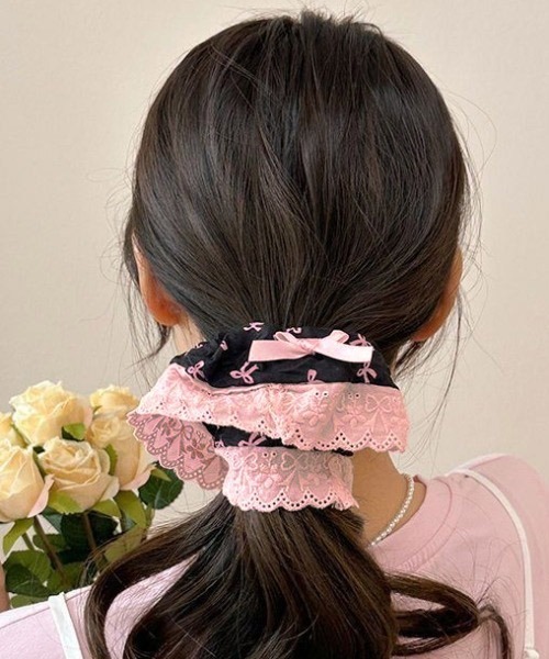 シュシュ リボン柄フリルシュシュ : ZOZOTOWN Yahoo!店 - 通販 - Yahoo